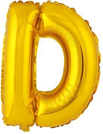 Foil Balloon Letter D 30 cm Gold