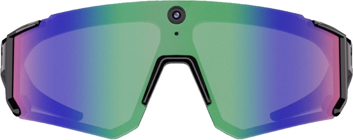 Športové inteligentné okuliare s kamerou Colmi V06 AI – čierne s modrými sklami