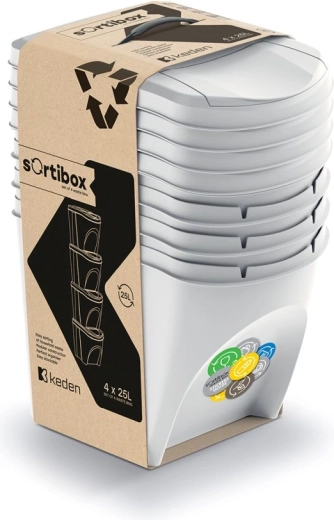 Sortibox Sorting Bin Set 4×25 L Ash Grey