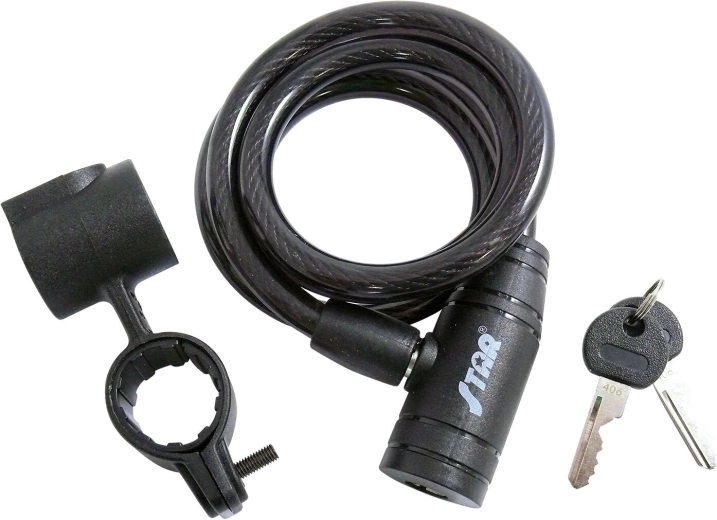 Antivol à câble en spirale STAR S710 1000 mm avec support