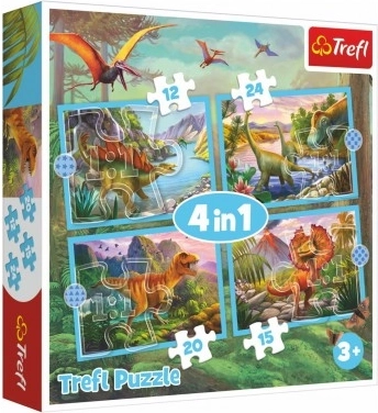 Trefl puzzle 4 in 1 Exceptional Dinosaurs