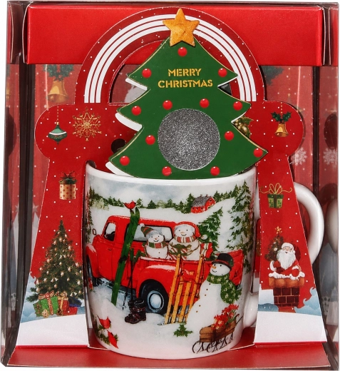 Tazza natalizia in ceramica con motivo invernale, 200 ml