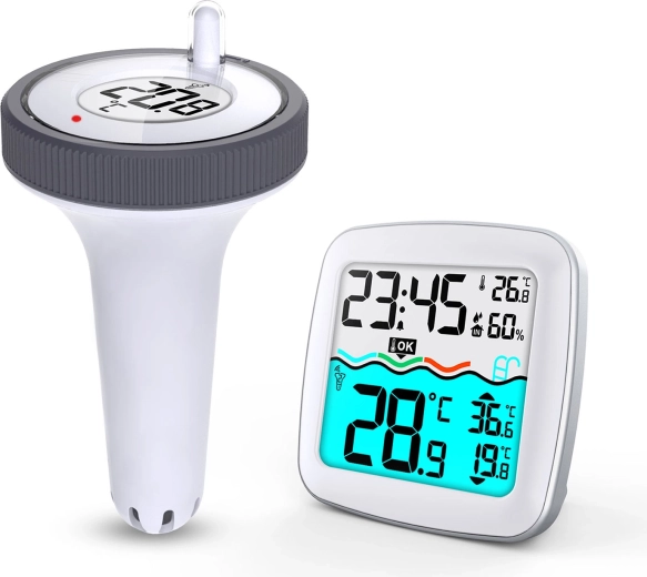 Stazione meteo wireless con sensore per piscina BD-913 bianca