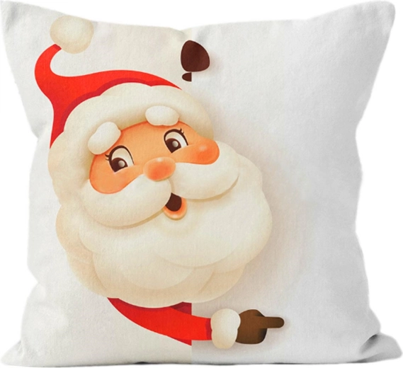 Decorative Pillow Cover with Santa Motif