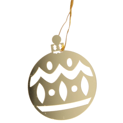 Boules de Noël dorées ajourées 8 × 6 cm, lot de 3 pièces