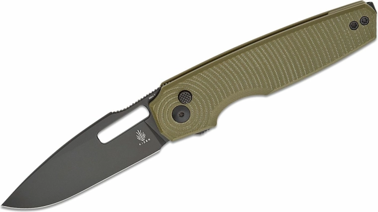 Kizer Dogfish couteau de poche 8 cm, noir/vert, G10