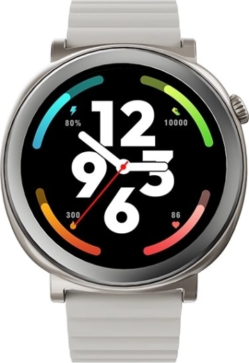 Smartwatch Aurora con display AMOLED e IA, argento