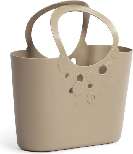 Borsa in plastica LILY mocha 6,4 l – elegante, leggera per la spesa e la spiaggia