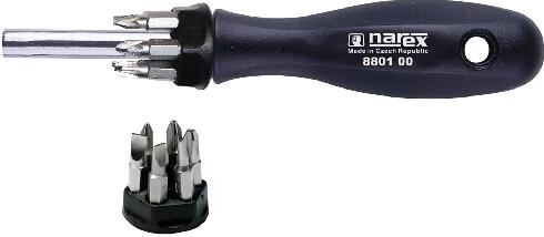 Magnetyczny śrubokręt z zestawem 12 końcówek