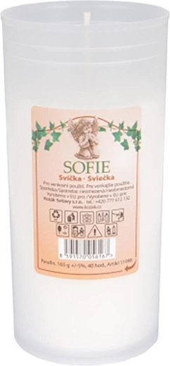 Replacement graveyard candle 12 cm, 150 g, white, 45 hours burn time