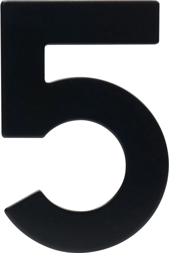House number 5, 95 mm, stainless steel, matte black