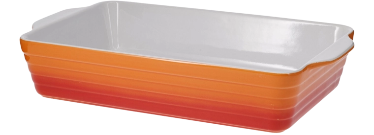 Plat à gratin en verre résistant à la chaleur 36 × 20,5 cm orange