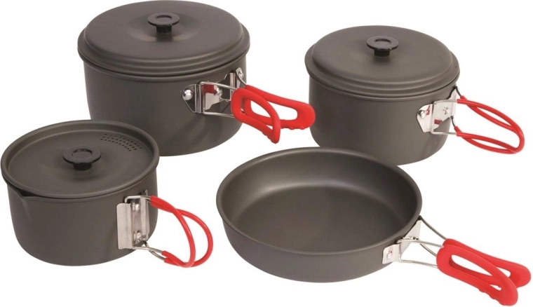 EXPLORER II Anodized Aluminum Camping Cookware Set – 4-piece
