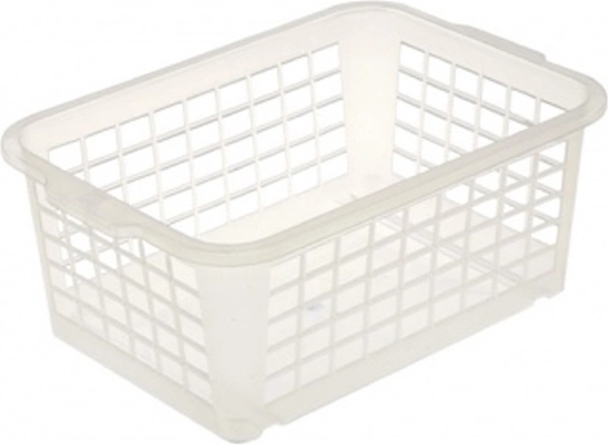 Stackable plastic basket, transparent, 25 × 17 × 10 cm