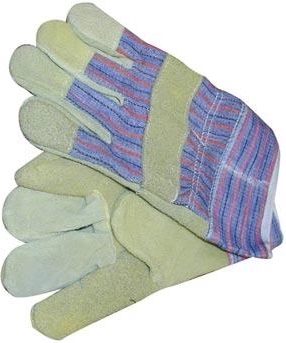 TERNO Work Gloves made of Fabric and Yellow Split Leather
