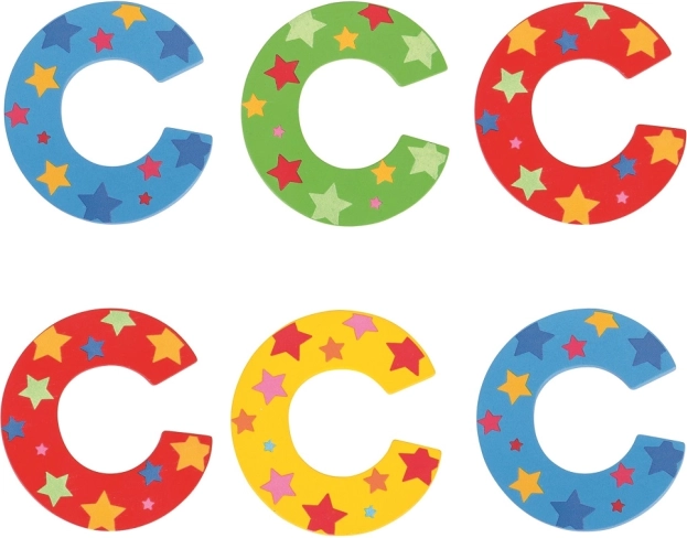 Bigjigs Toys lesena črka C z zvezdicami