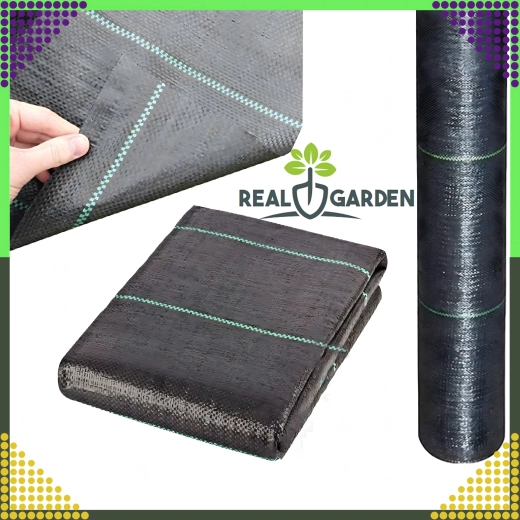 Agrotextile de jardin 70 g, 1,6 × 100 m, noir, UV, tapis anti‑mauvaise herbe avec ancres
