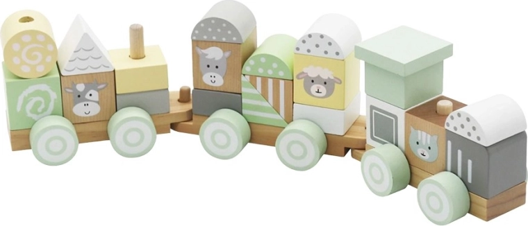 Petit train en bois avec cubes BABY MIX