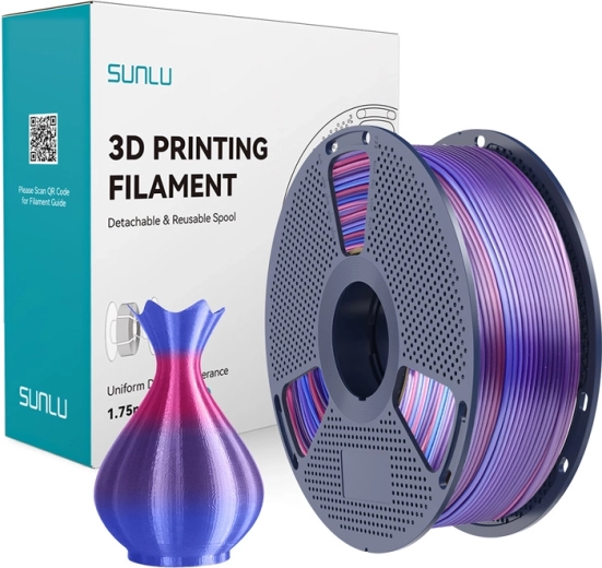 Filamento Sunlu PLA+ Silk arcobaleno 02 1,75 mm 1 kg