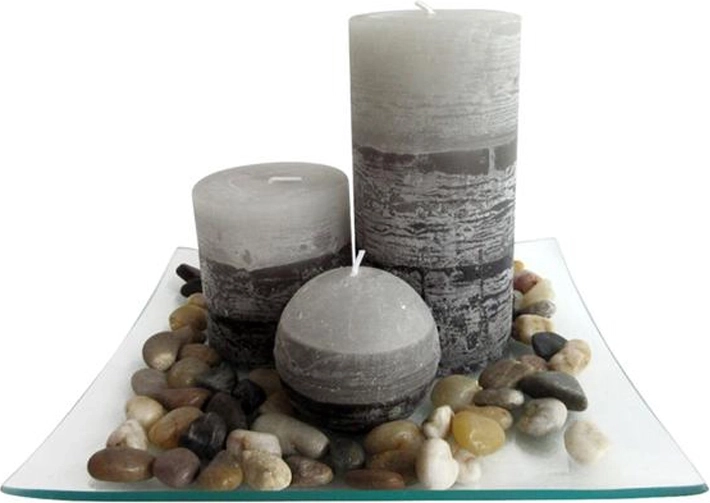 Poklon set svijeća na staklenom pladnju – jasmin