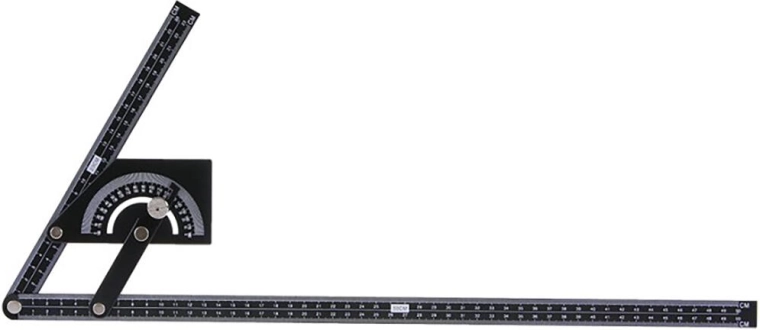 Bogen-Winkelmesser 0–180° 230 × 500 mm