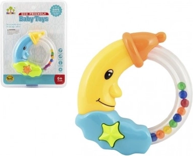 Hochet en plastique Lune 11 cm, 2 couleurs
