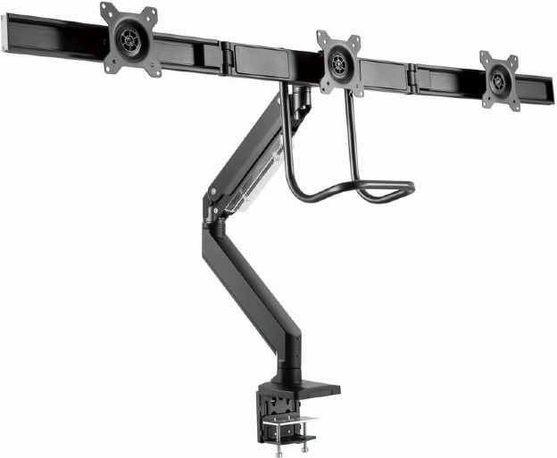 Supporto per 3 monitor con braccio regolabile