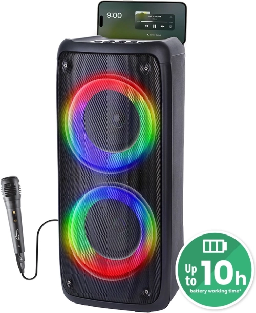 portable bluetooth speaker MEDIA-TECH FUNBOX BT with karaoke and RGB backlighting