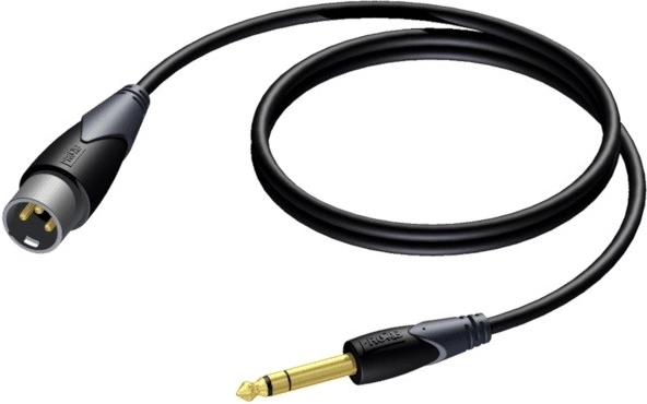 XLR Male Cable - 6.3 mm Jack Male Stereo 3 m
