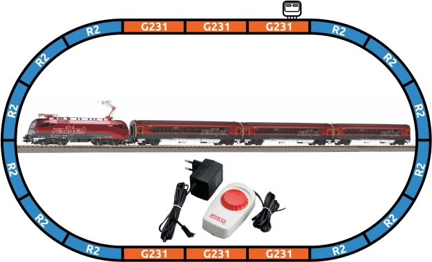 Piko kezdőkészlet személyvonat RAILJET ÖBB Taurus H0