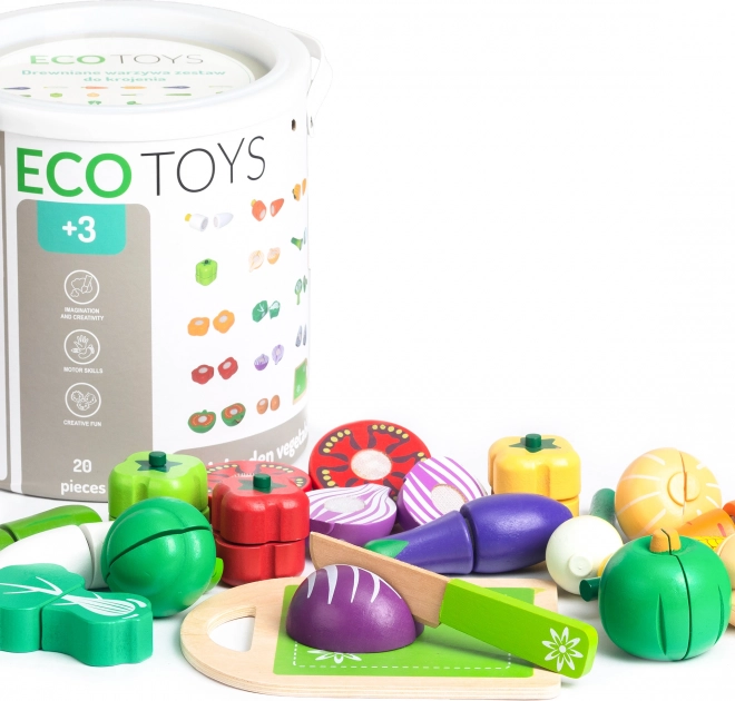 Verdura di legno per tagliare Ecotoys 20 pz