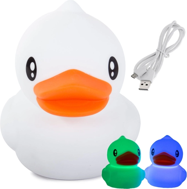 Luce notturna in silicone per bambini a forma di paperella con controllo touch RGB