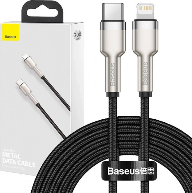 Baseus USB-C na Lightning kábel Cafule 20W, 2m fekete