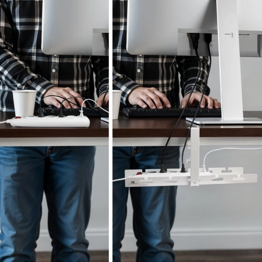 Orde voor kabels en stekkerdoos