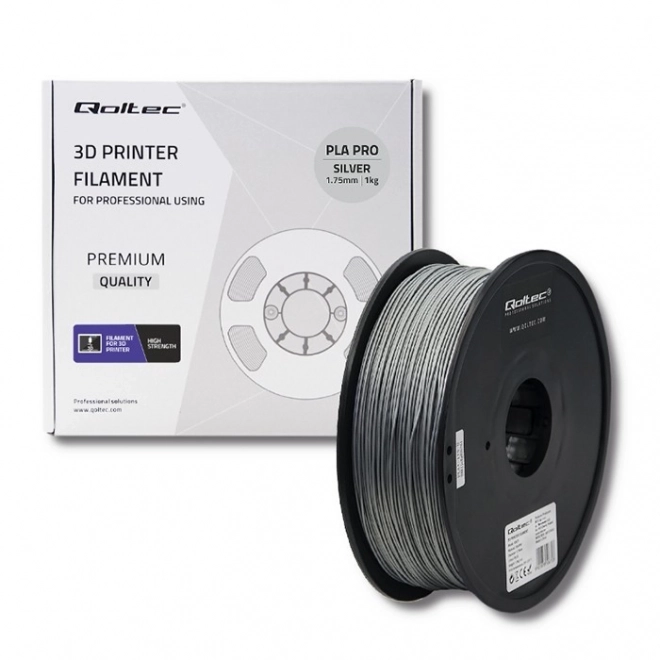 Professional filament for 3D printing | PLA PRO | 1kg | 1.75mm | Silver