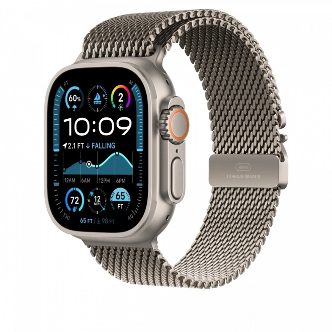 Natural Titanium Milanese Bracelet for 49 mm Case - Size S