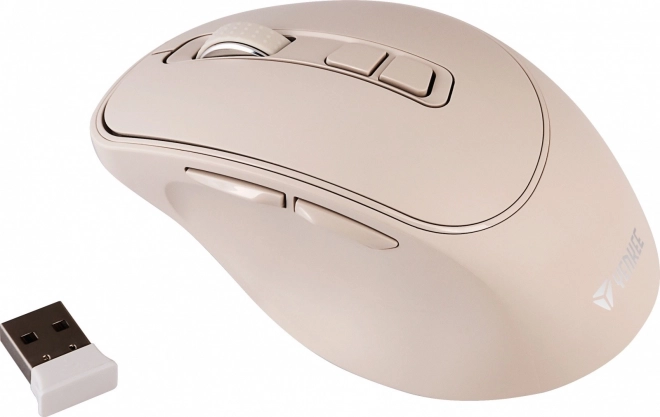 Mouse senza fili a batteria ricaricabile da 2,4 Ghz 6 pulsanti 2400DPI – Beige