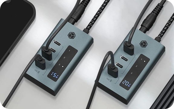 4-port usb type-c hub with power supply