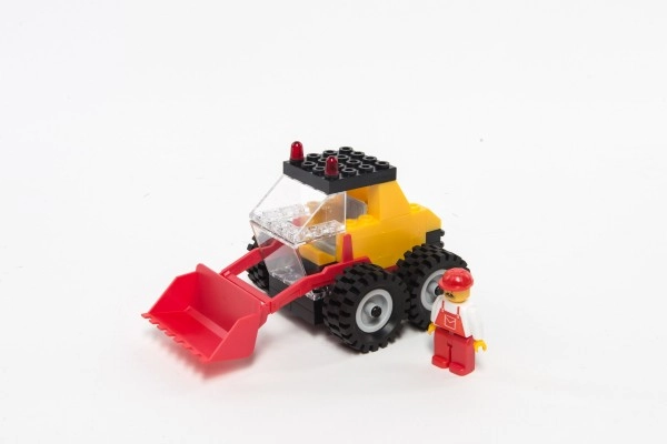 Loader with red bucket