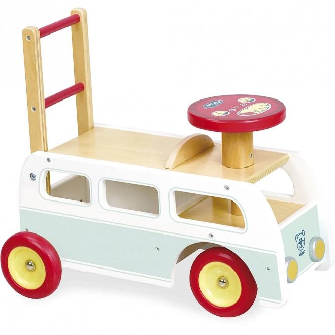Vilac wooden ride-on minibus 2 in 1