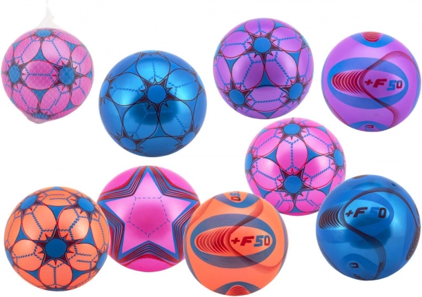 Kolorowa dmuchana piłka gumowa 23 cm w siateczce – mix kolorów