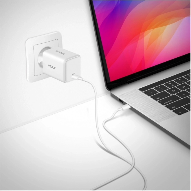 USB C 45W 3A Power delivery 3.0 QC3.0 síťová nabíječka Bílá