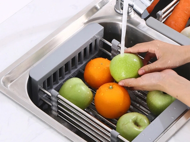 Cestello telescopico per frutta e verdura da lavello