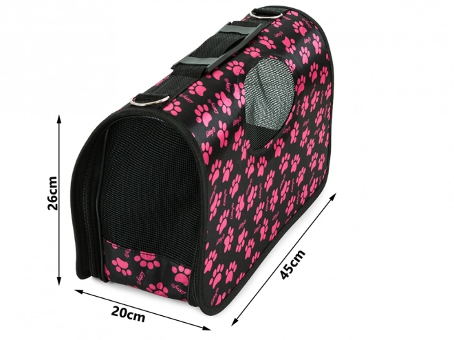 Transport Bag for Pets Black with Paws