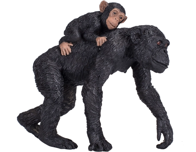 Figurine chimpanzé avec son petit – animal réaliste pour enfants et collectionneurs