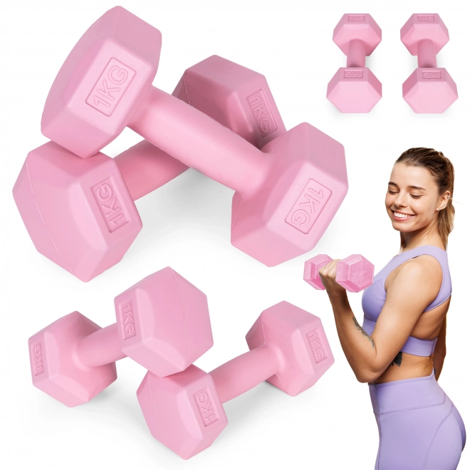 Pink Dumbbells 2x1 kg ModernHome