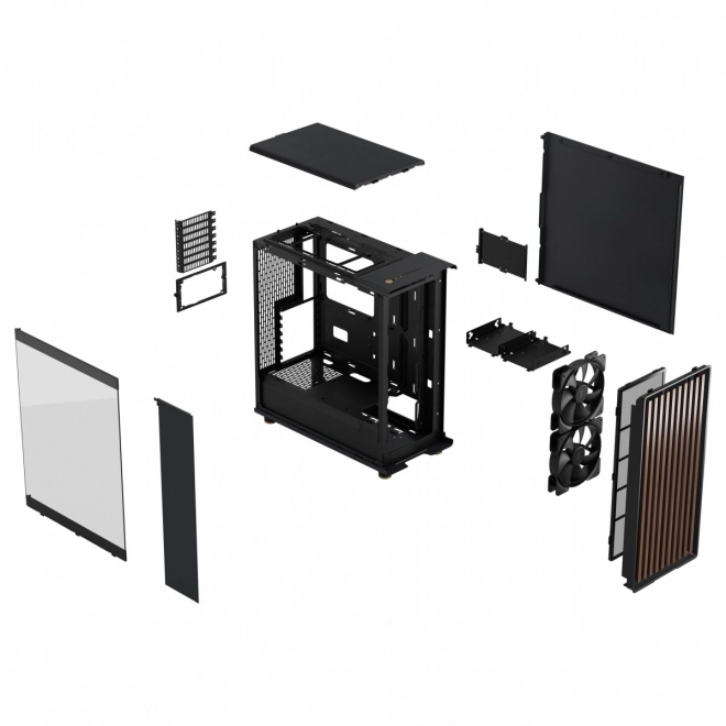 Fractal Design kast North zwart met houten details