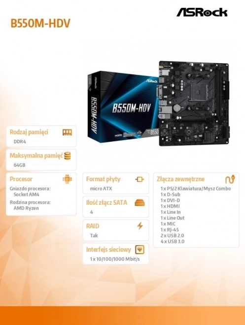 Motherboard ASRock B550M-HDV