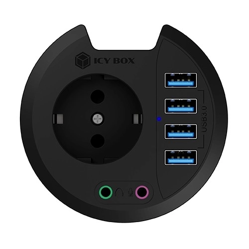 desk hub with USB and audio connections
