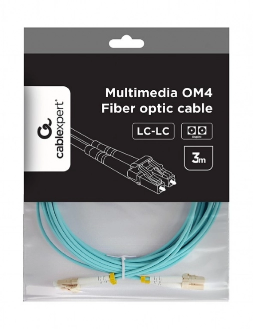 Multimode Fiber Optic Cable OM4 LC/LC 3m